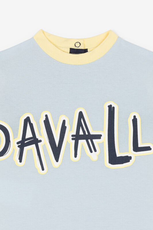 JU Logo-Print Colourblock T-Shirt Light blue OJT61E-JV025
