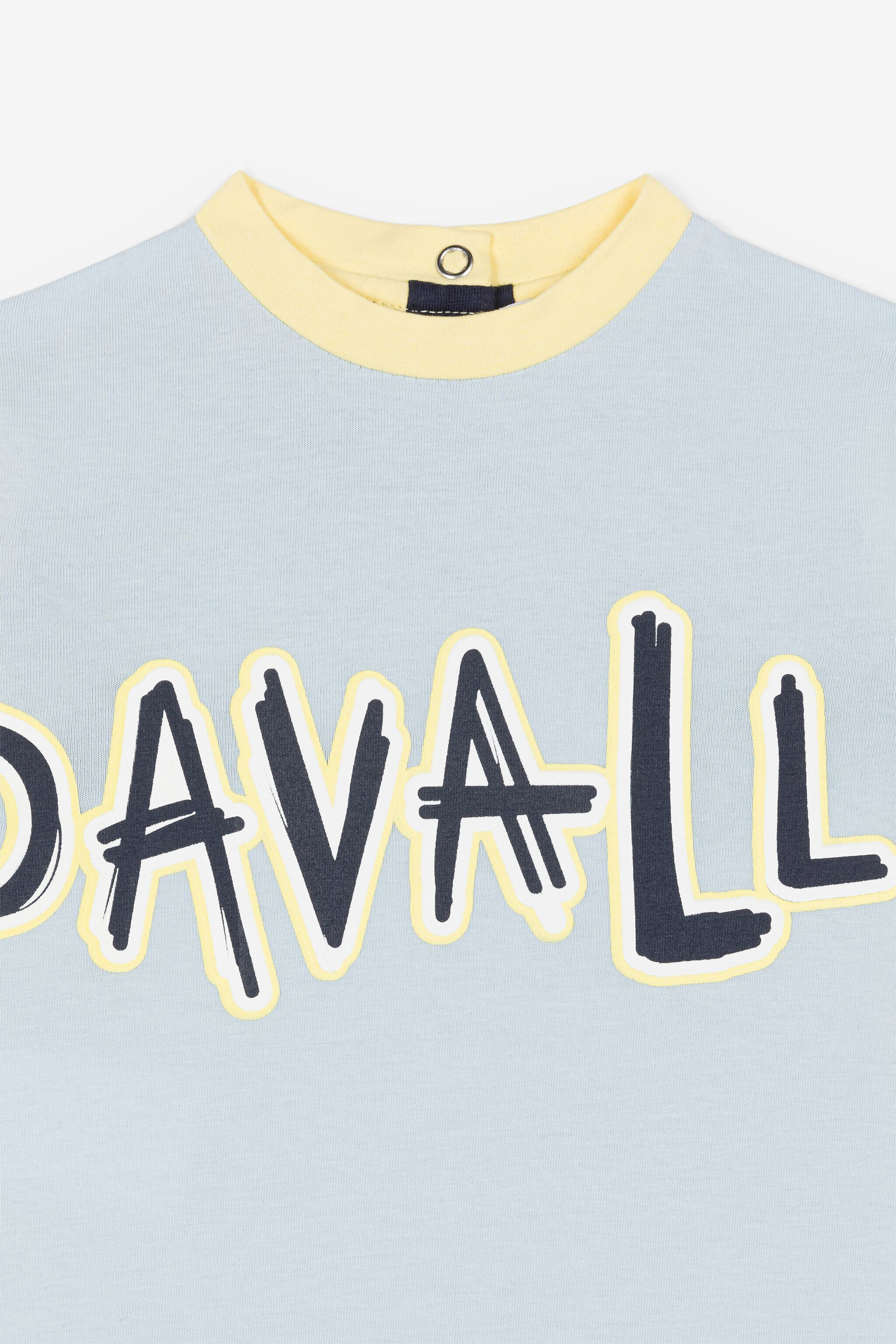 JU Logo-Print Colourblock T-Shirt Light blue OJT61E-JV025