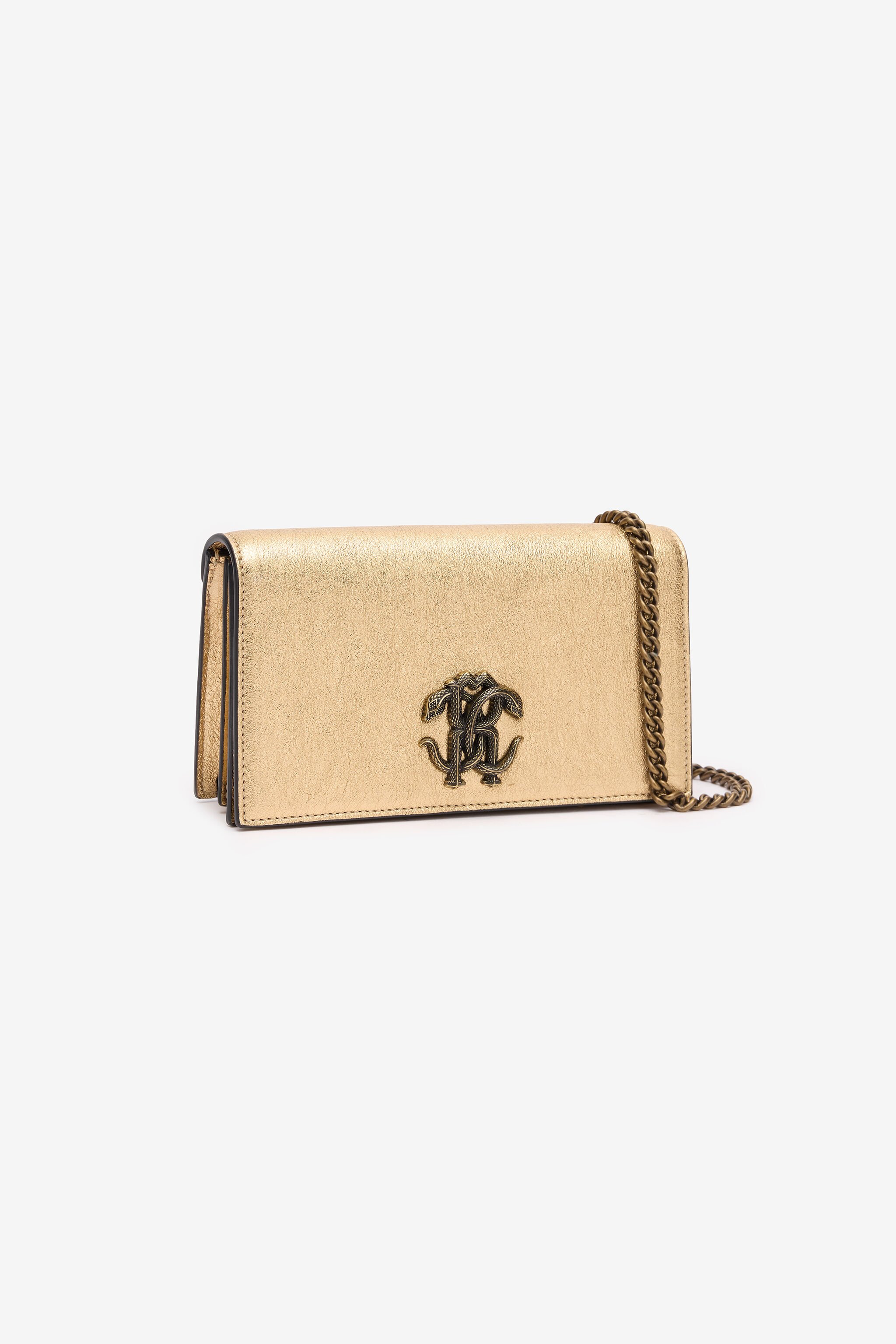 RC Cracked Leather Bag with Mirror Snake Monogram GOLD POB00C-PZO07
