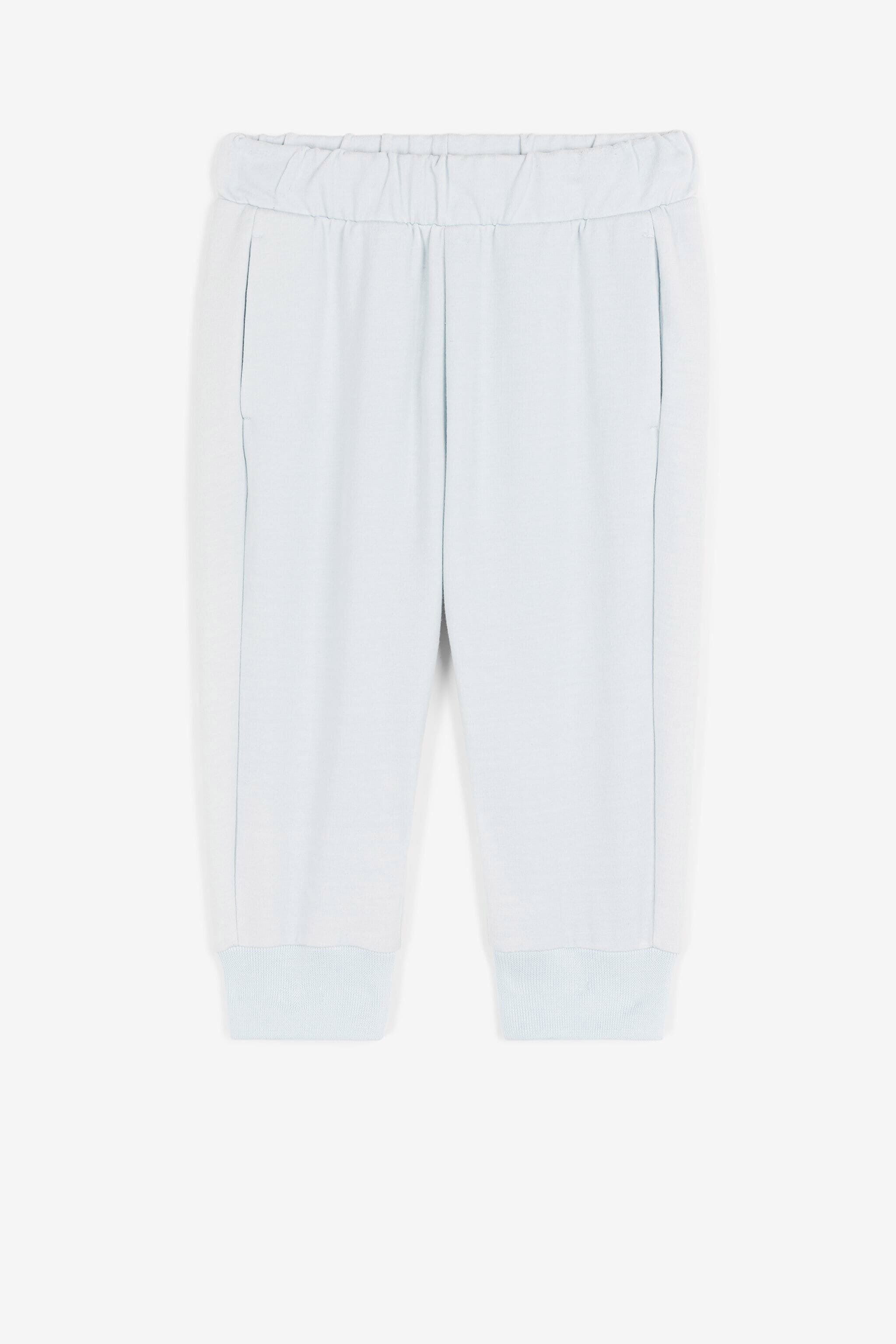 JU Logo-print cotton track pants Light blue QJT248-CF050