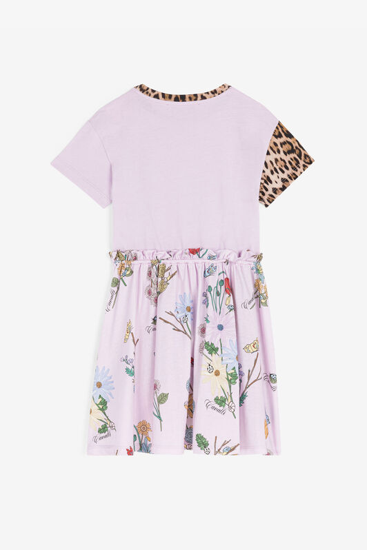 JU Vestido de algodón con estampado Patchwork Morado RJT10L-JD001