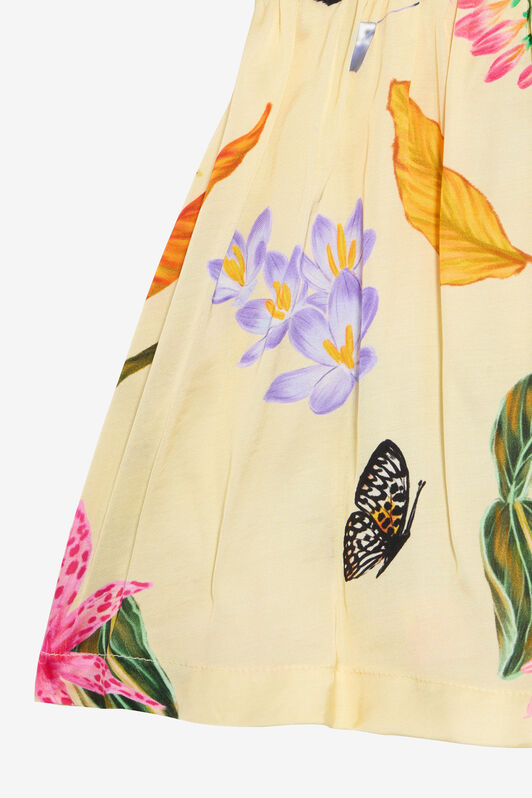 JU Milk White and Yellow Dress with Tropical Print MILKY WHITE/YELLOW VJT102-JD001