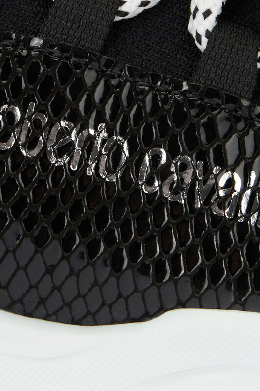RC Sneakers with snake-effect inserts Black POS01B-PZO06