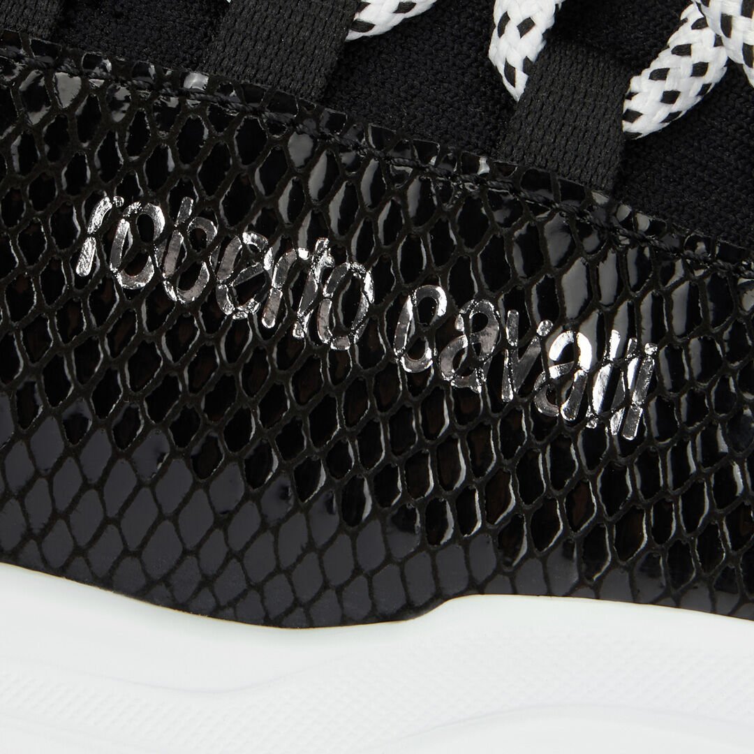 RC Sneakers with snake-effect inserts Black POS01B-PZO06