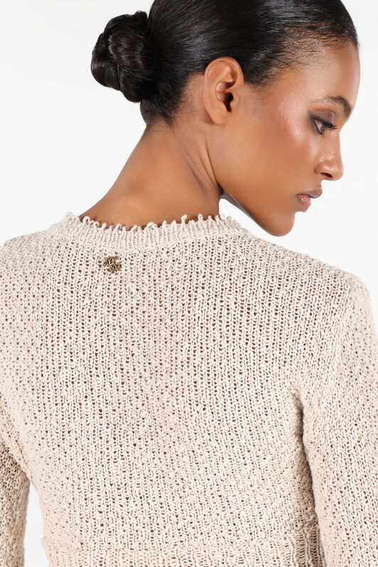 RC Kurze Strickjacke mit goldenen Knöpfen Hellbraun UWM900-ME005