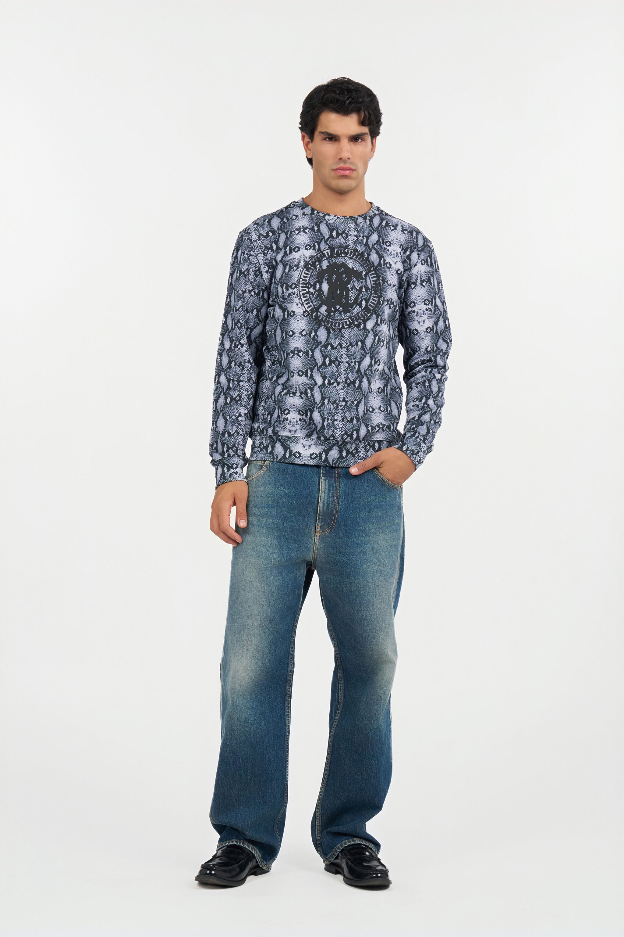 RC Python Print Sweatshirt BLACK QOT66D-FOR25