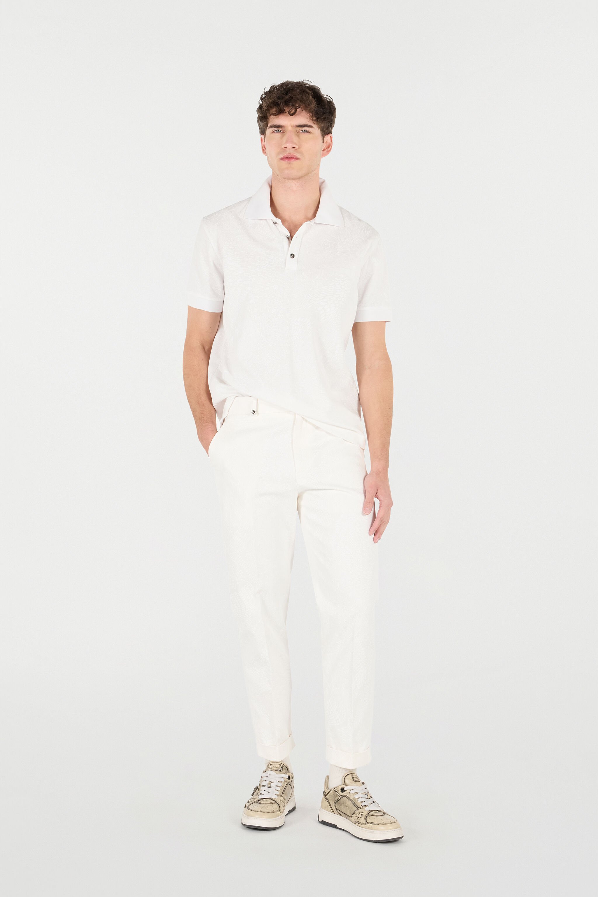 RC Snake Scale-Print Polo White URT64G-XKN53