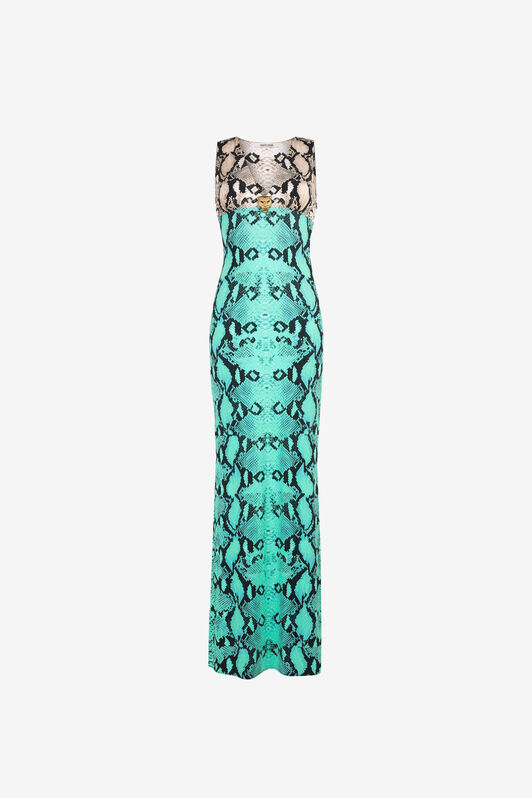 RC Python-Print Maxi Dress Light blue PKT133-LNE38