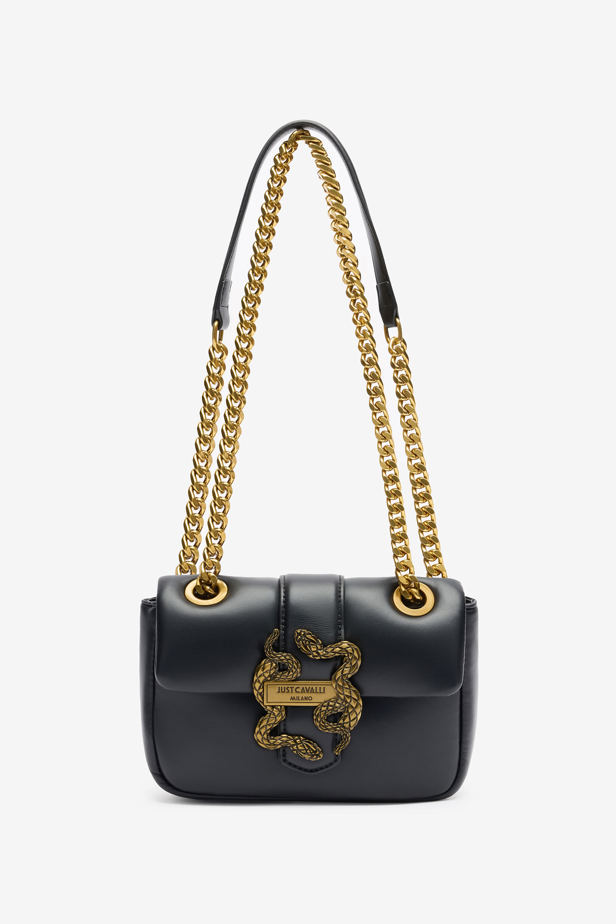 JC Bolso Con Asa De Cadena Y Mirror Snake Negro TFB052-TF417
