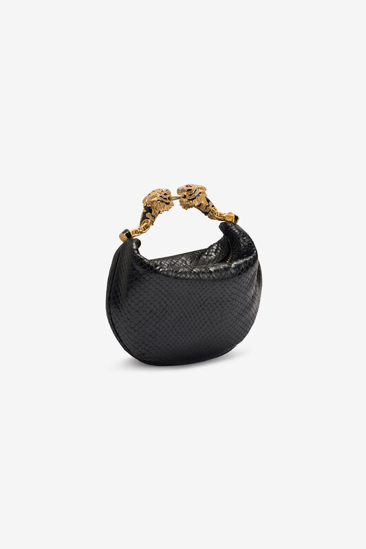 RC Mini Hobo Roar Bag With Snake Print Black UKB013-PZ579