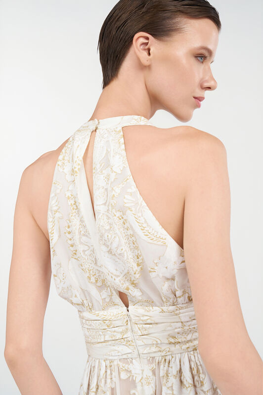 RC Mini-Kleid mit ornamentalem Muster in Weiß WHITE WQT107-SLR36