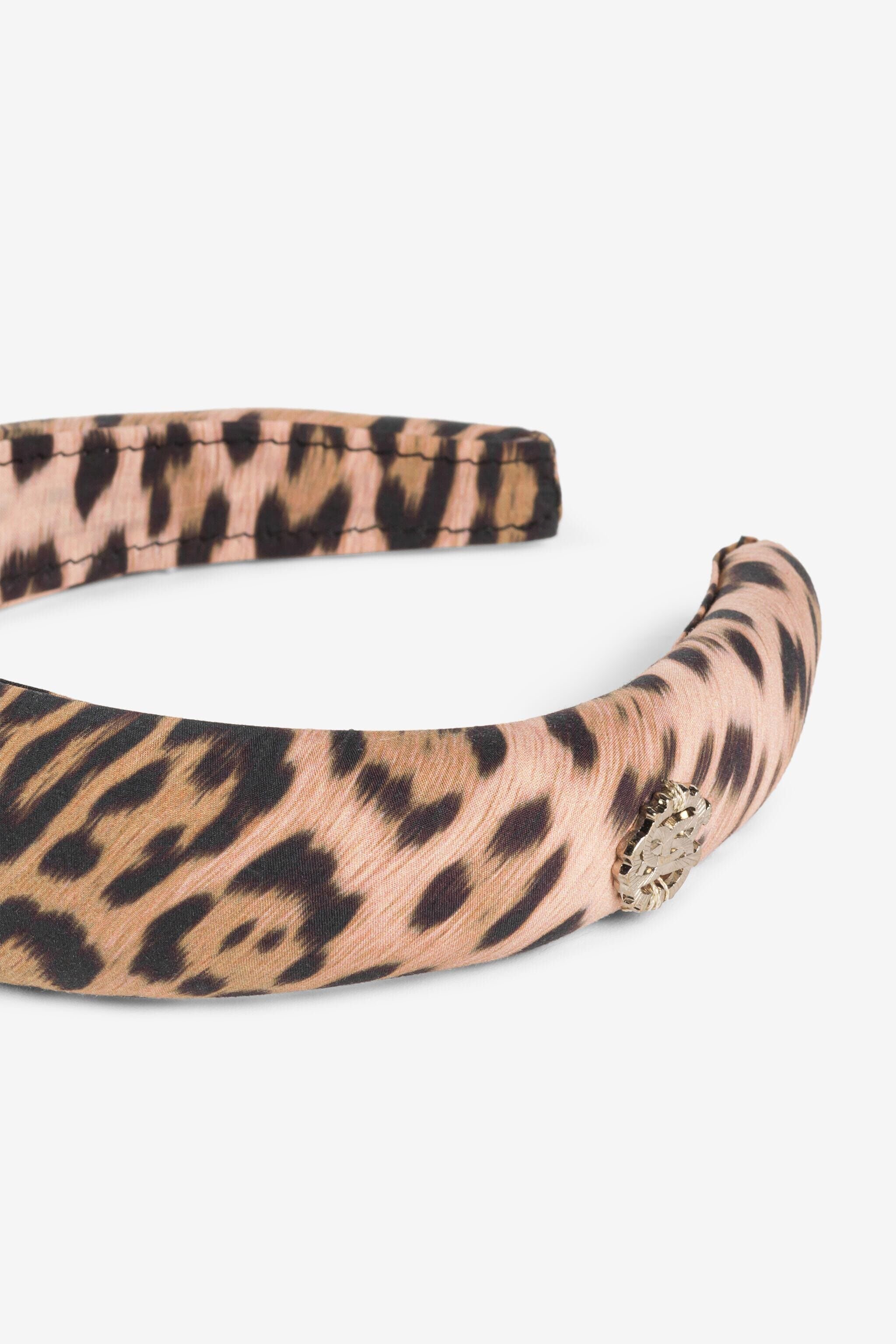 JU Diadema con motivo de leopardo Natural QJI017-CIF65
