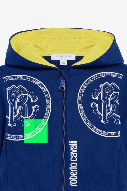 JU Blaues Sweatshirt mit Monogram RC BLUE/YELLOW TJT679-CF050
