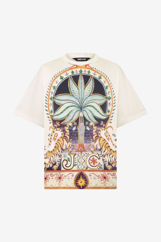 JC T-Shirt mit Tropical Garden-Print OFF WHITE WFT062-WF092