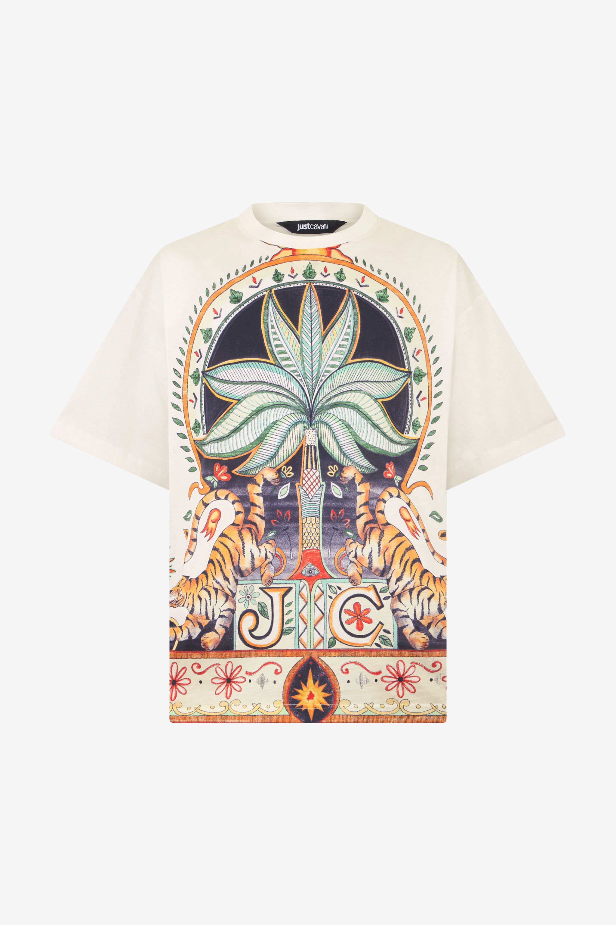 JC T-Shirt mit Tropical Garden-Print OFF WHITE WFT062-WF092