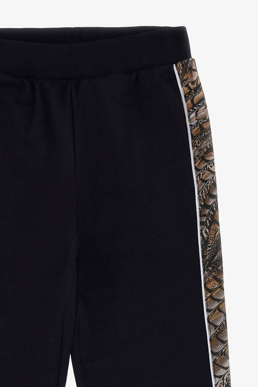 JU Jogginghose Mit Animal-Streifen Schwarz RJT229-CF050