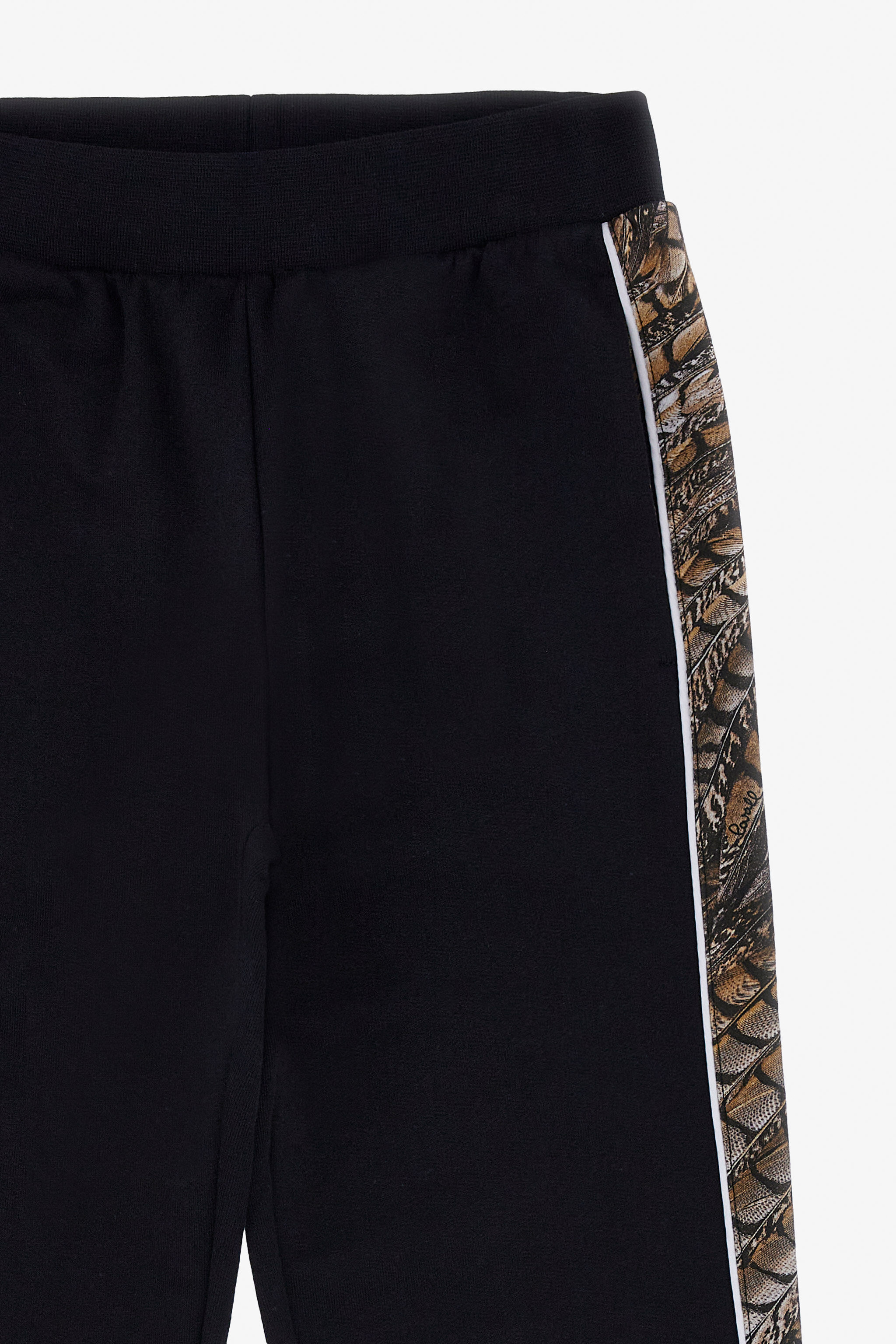 JU Jogginghose Mit Animal-Streifen Schwarz RJT229-CF050
