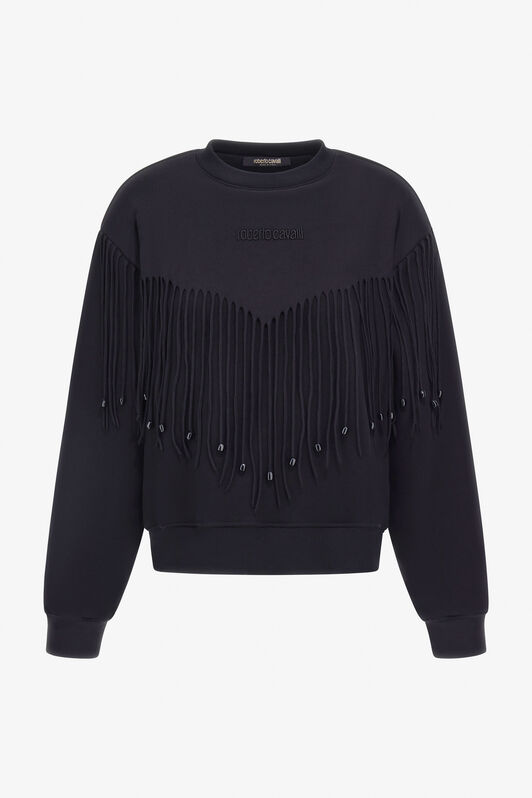 RC Sweatshirt with Fringe NERO 191101 TKT66D-CF020