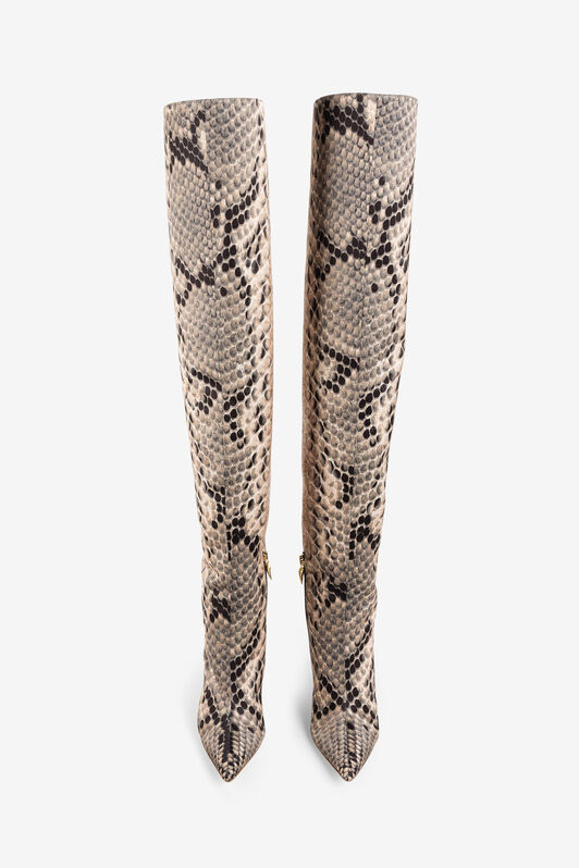 RC Python-embossed thigh-high boots ROCCIA QWS014-SE129
