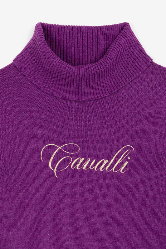 JU Pullover mit Logo-Stickerei Lila PJM003-MQ013