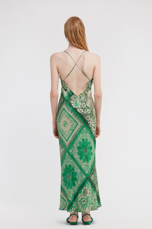 RC Bandana Print Slip Dress Green TKT102-4QN05