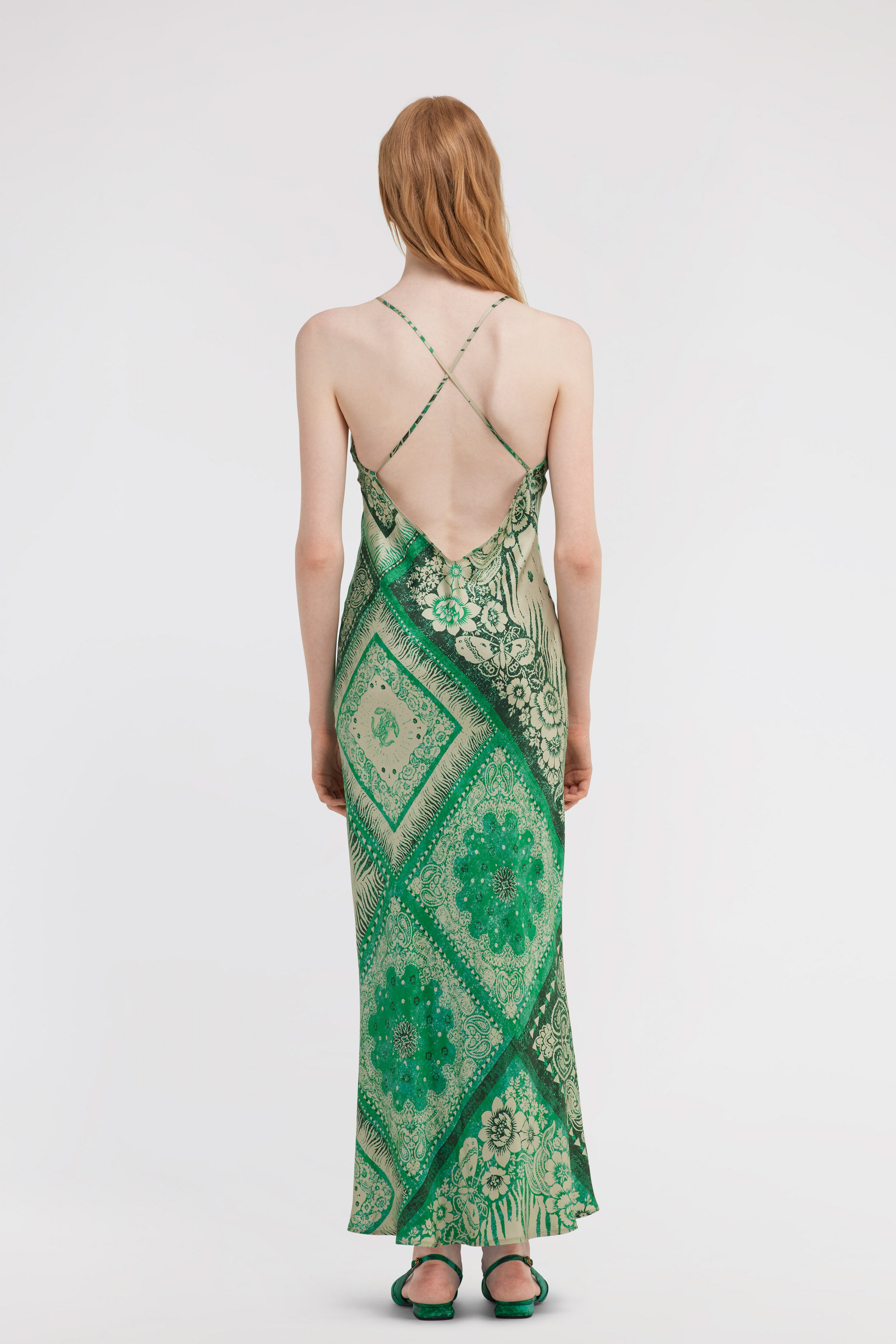 RC Bandana Print Slip Dress Green TKT102-4QN05