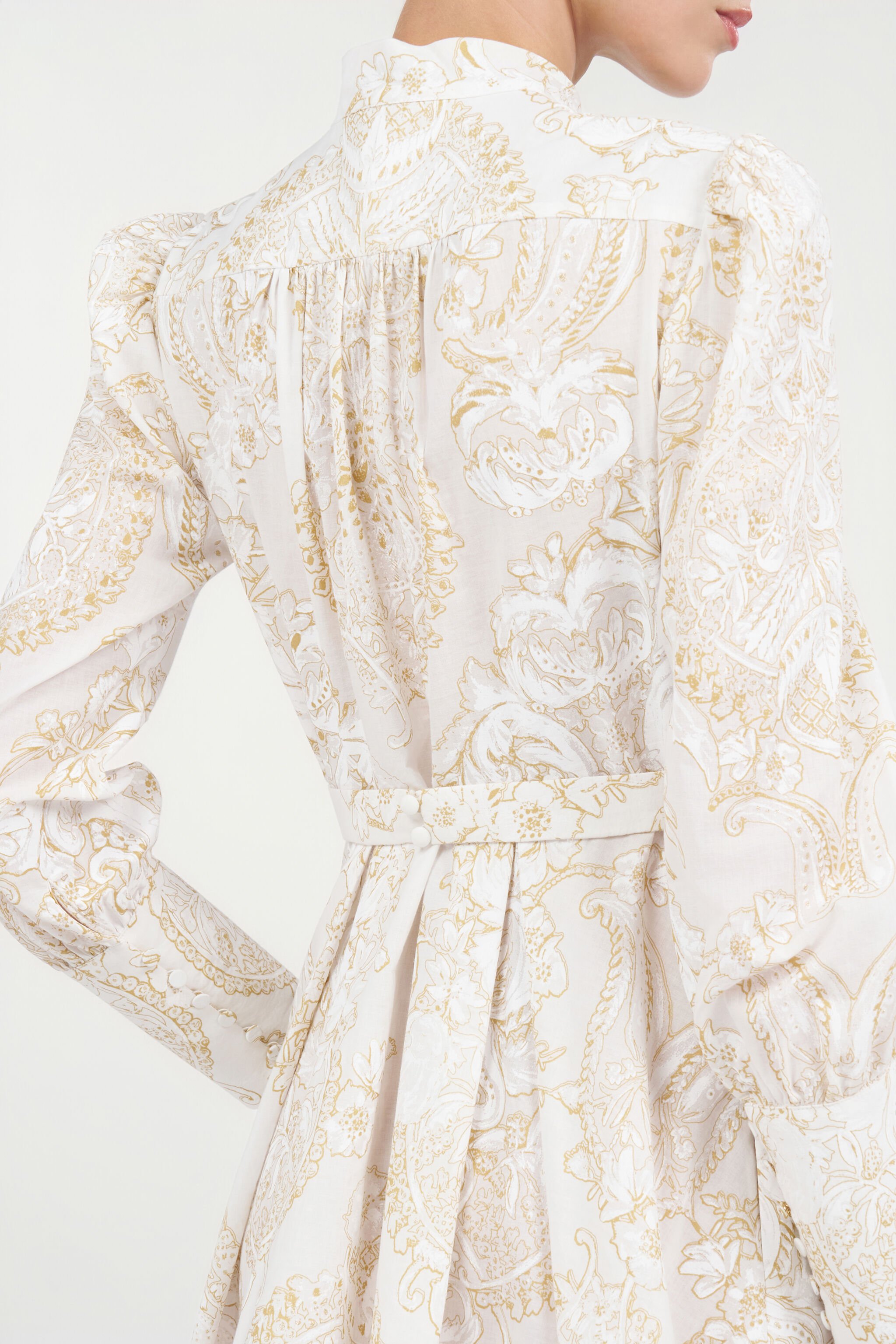 RC Abito Corto in Seta con Motivo Ornamental White WHITE WQT111-RLR36