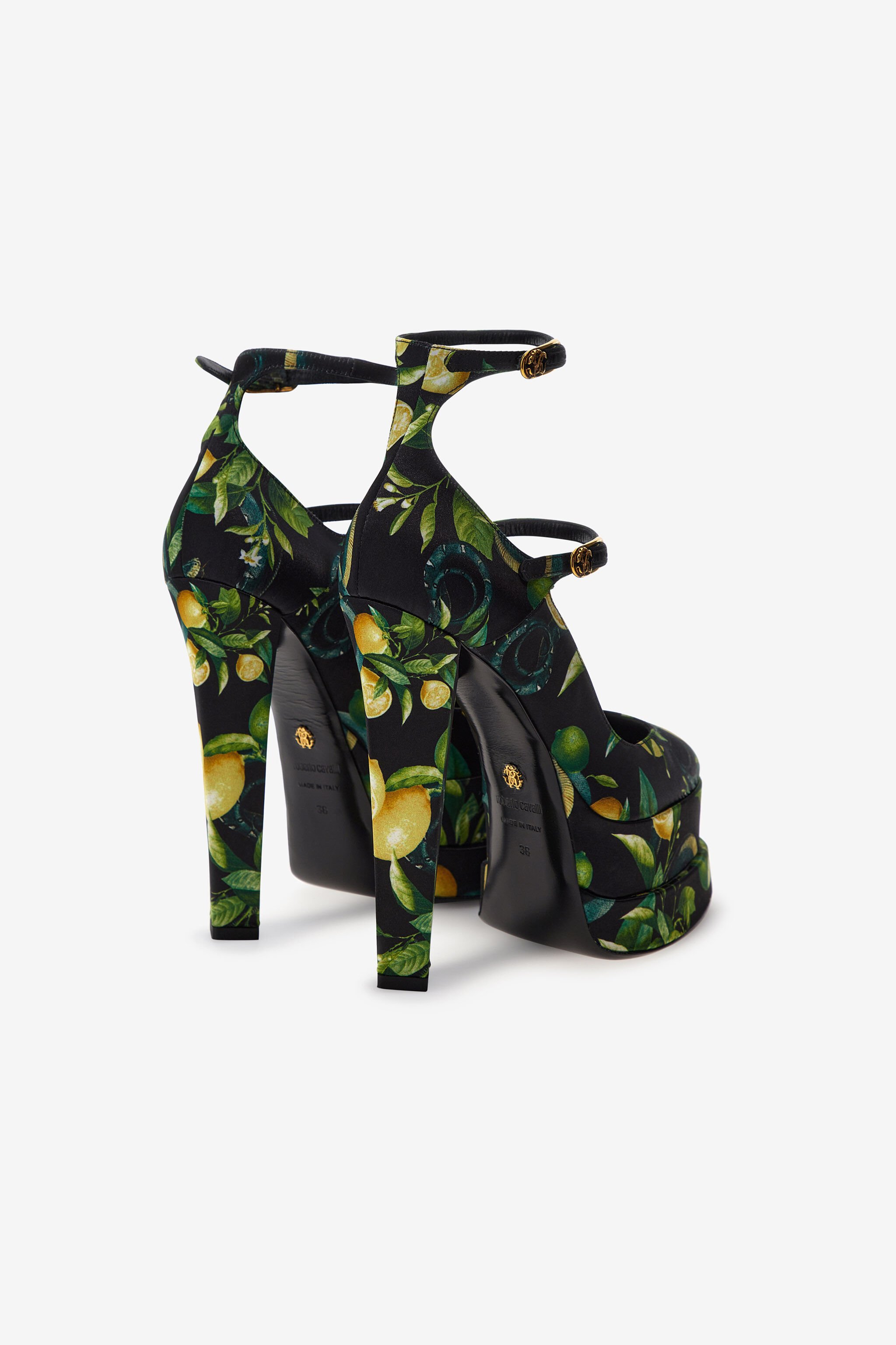 RC Lemon print platform sandals Black SKS006-SE380