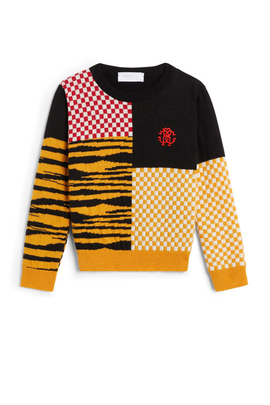 JU Maglia con motivo Zebra Chess JU Maglia con motivo Zebra Chess RED/BLACK/YELLOW JJM554-MQ033