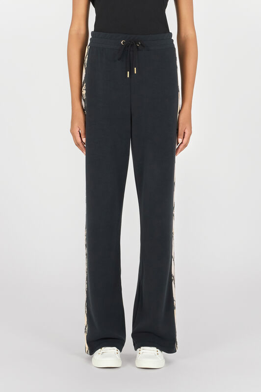 RC Pantalón Con Tiras De Serpiente Negro OOT20A-CF054
