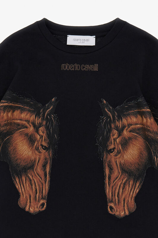 JU T-Shirt Con Stampa Cavalli JU T-Shirt Con Stampa Cavalli BLACK TJT60R-JD001