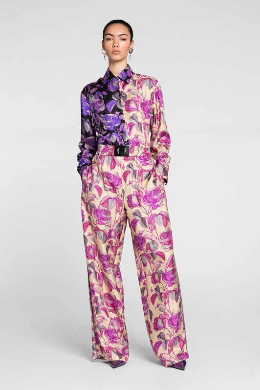 RC Rose-Print Silk Shirt ROSA CH./ROSA PQT704-4QF03