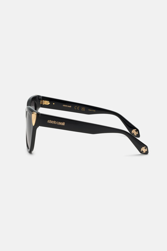 RC Sunglasses with feminine cat-eye and feng on sides Schwarz ALD029-ID189