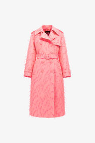 RC Coat with feathers Fuchsia SWT502-FA017