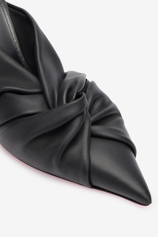 RC Leather Mules With Knotted Detail Black UKS009-PN003