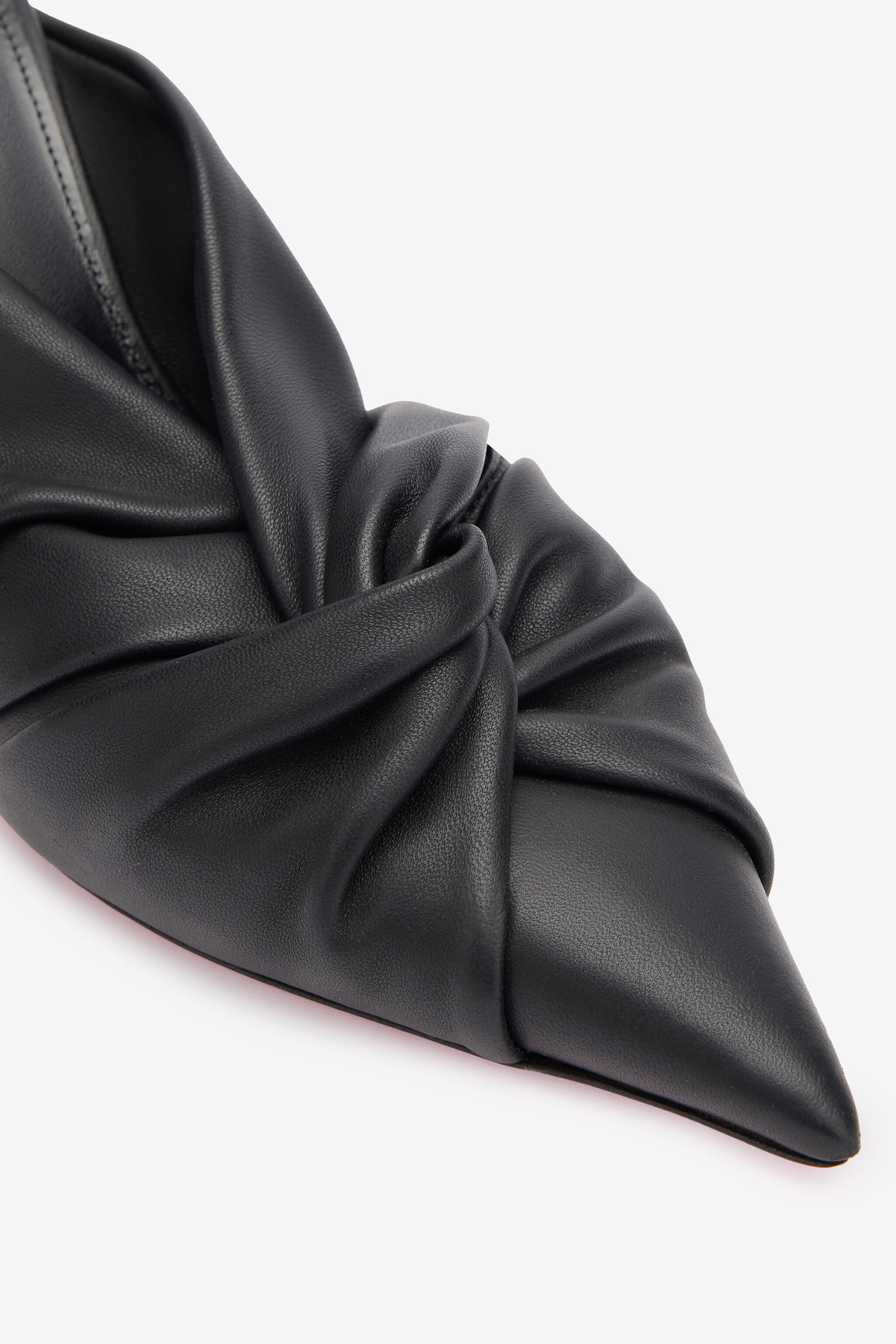 RC Leather Mules With Knotted Detail Black UKS009-PN003