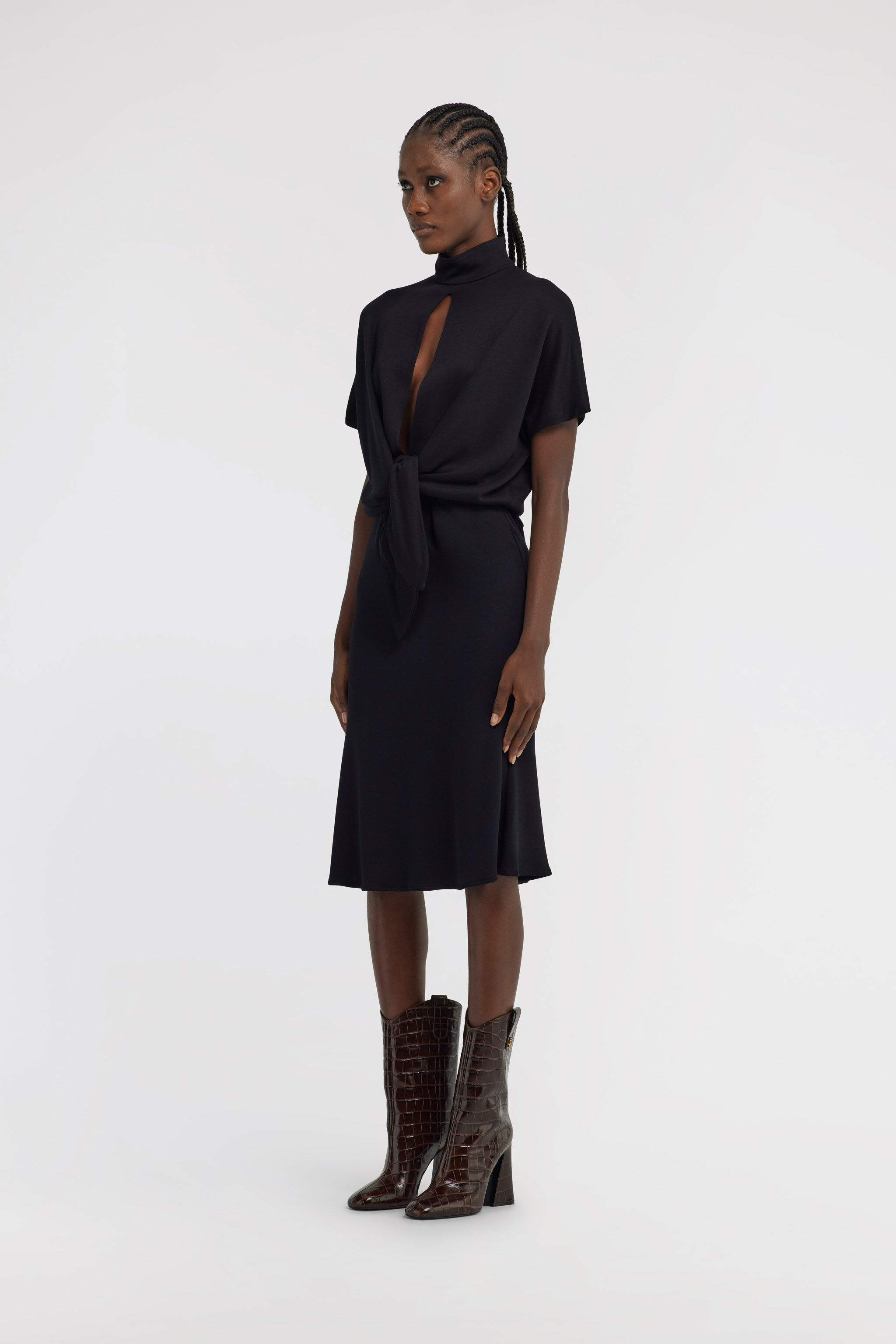 RC Short dress with knot Schwarz TWT128-JE040