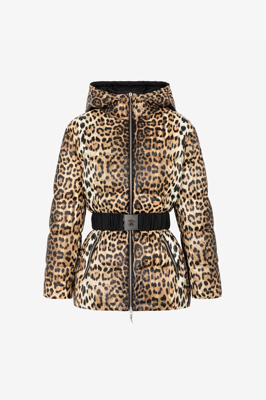 RC Jaguar-Print Padded Jacket Light Brown RKT804-SRH26