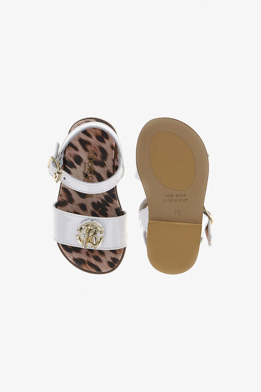 JU RC Logo Sandals White RJS01I-PZJ02