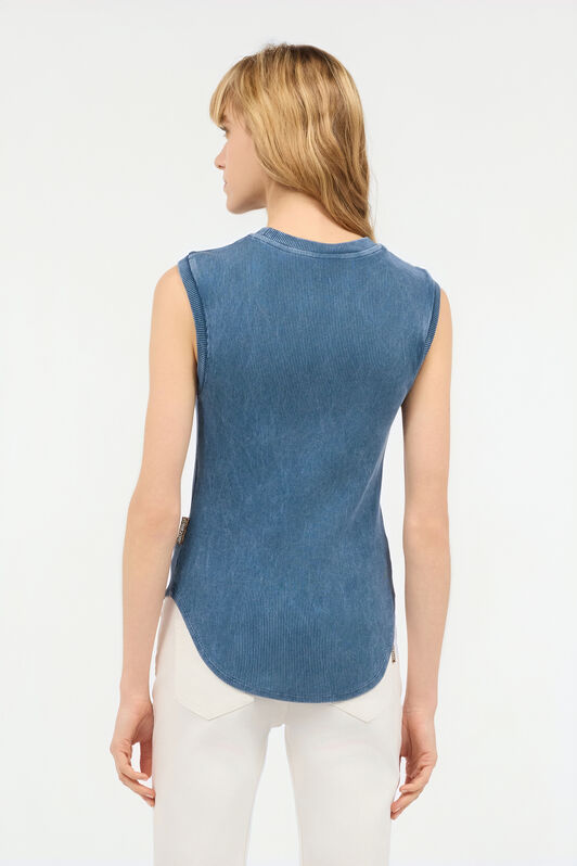 JC Camiseta Sin Mangas Con Monograma JC Azul UFT127-UF181
