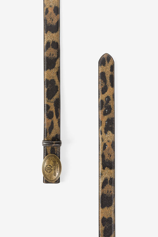RC Leopard-Print RC Monogram Belt Brown/Black JSC002-ABO01