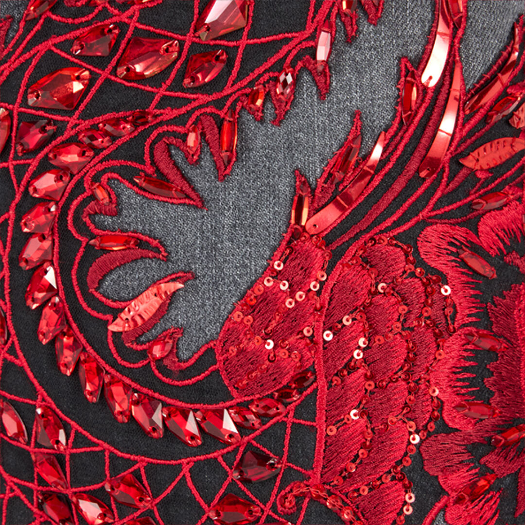 RC Jeans Con Ricamo E Paillettes Nero/Rosso VQJ251-DN001