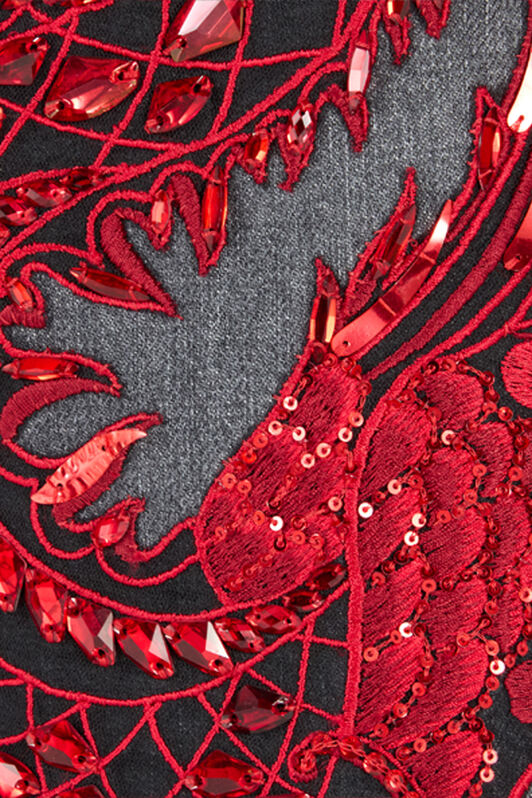 RC Jeans Con Ricamo E Paillettes RC Jeans Con Ricamo E Paillettes Nero/Rosso VQJ251-DN001