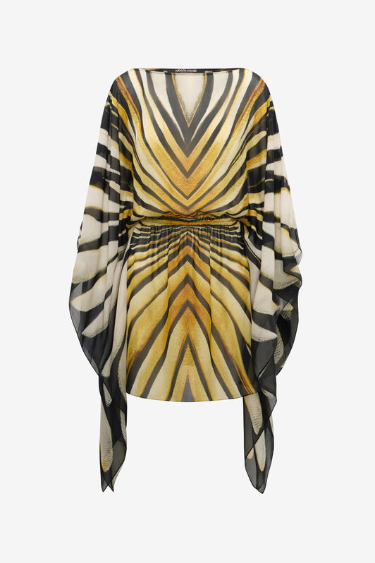 RC Ray Of Gold Imprimé Robe Caftan Soie Or TKT105-CTM33