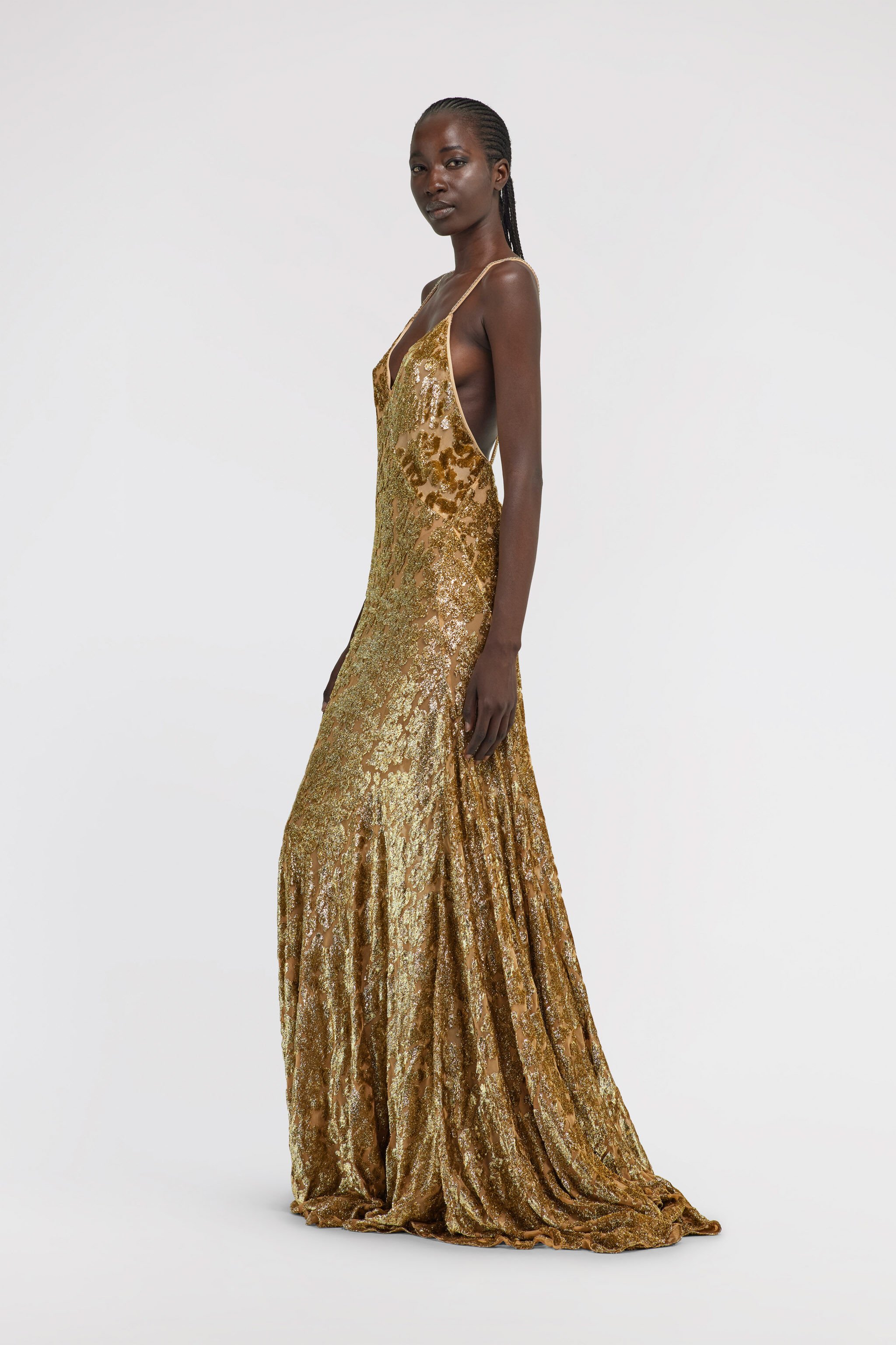 RC Gold Slip Dress Gold TKR109-FY036
