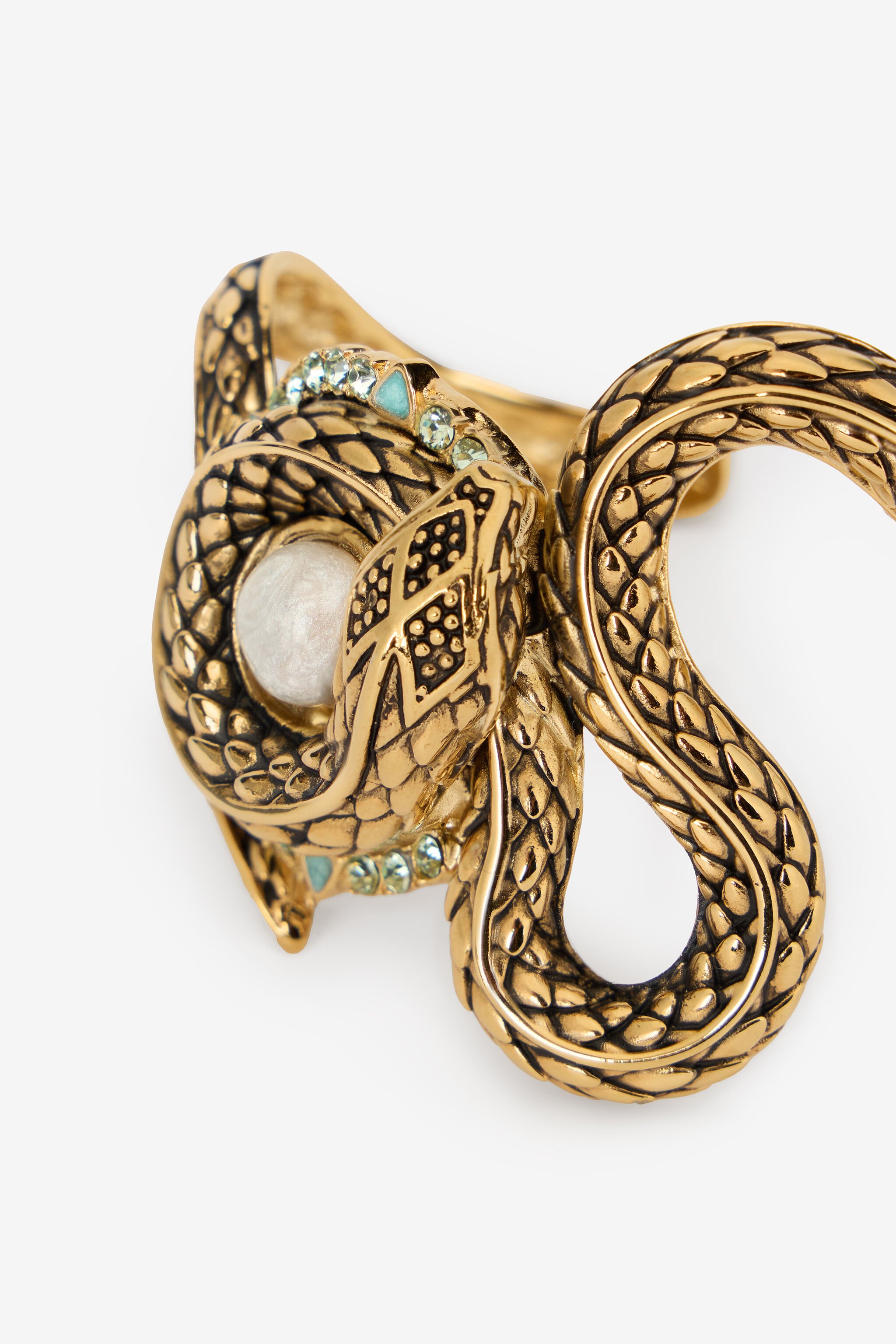 RC Bracciale Serpente in Ottone Intarsiato RC Bracciale Serpente in Ottone Intarsiato GOLD/IVORY/CRYSTAL WQG006-AM127