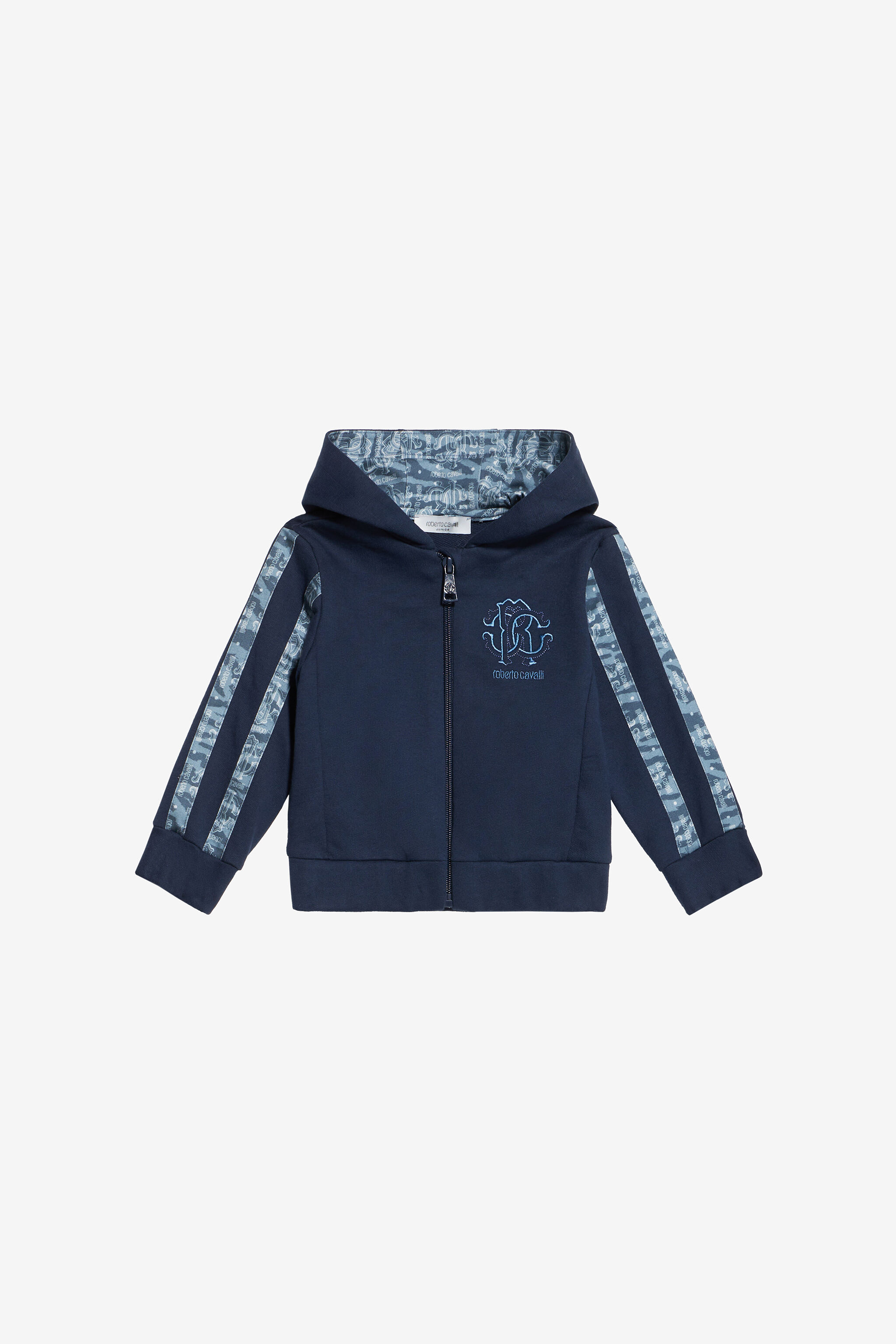 JU Hooded Sweatshirt With Branded Bands Dark blue UJT691-CF050
