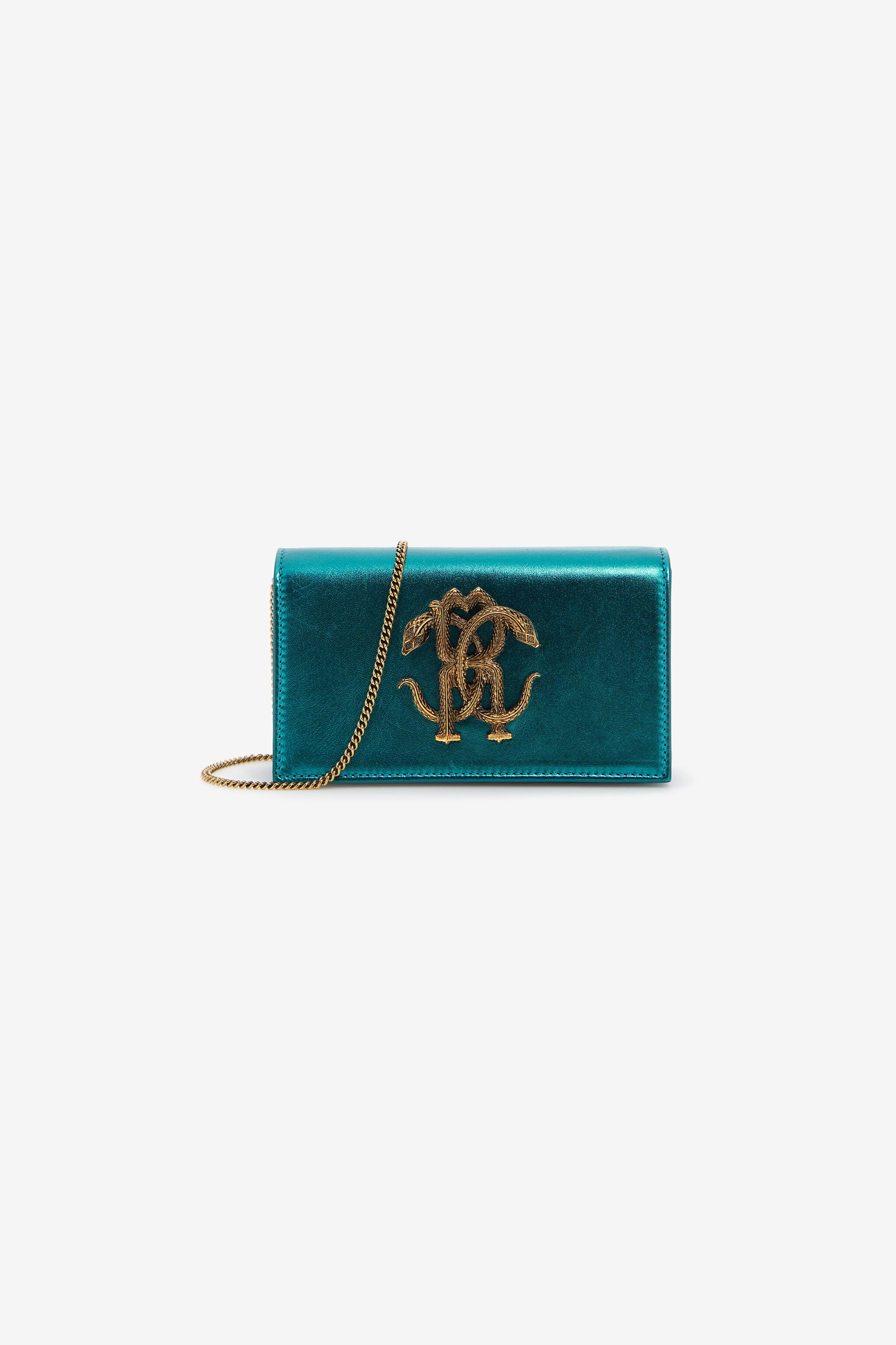 RC Shoulder bag with Monogram Mirror Snake Light blue SKB112-PN199