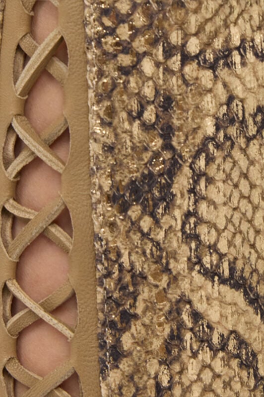 RC Pantaloni Dorati In Pelle Con Stampa Python E Aperture GOLD WWP203-PN053