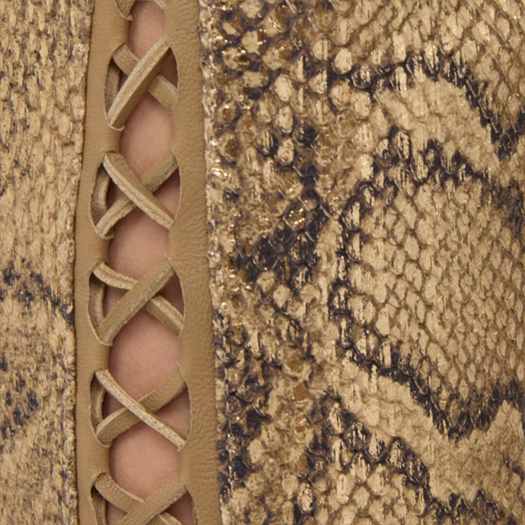 RC Pantaloni Dorati In Pelle Con Stampa Python E Aperture GOLD WWP203-PN053